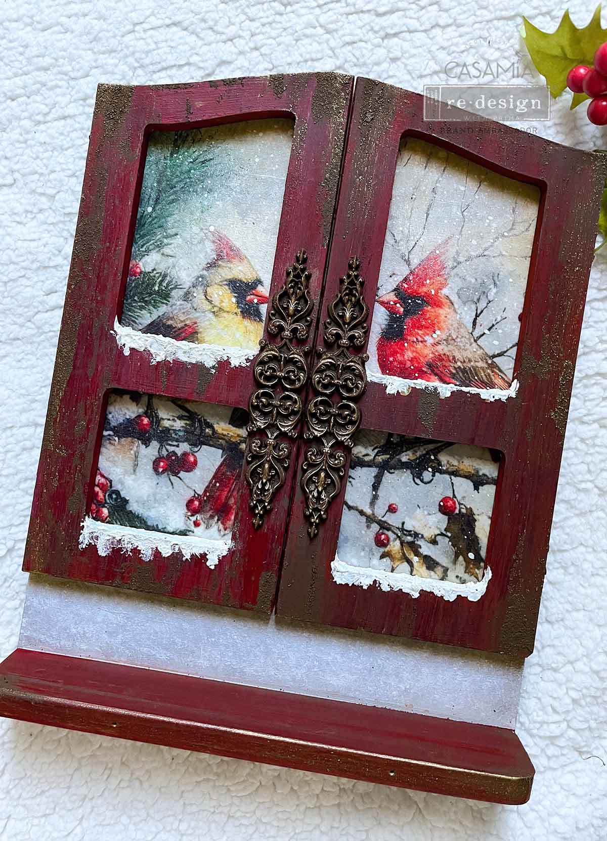 A4 Decoupage –  Crimson Noel – 1 sheet, 8.27″x11.69″