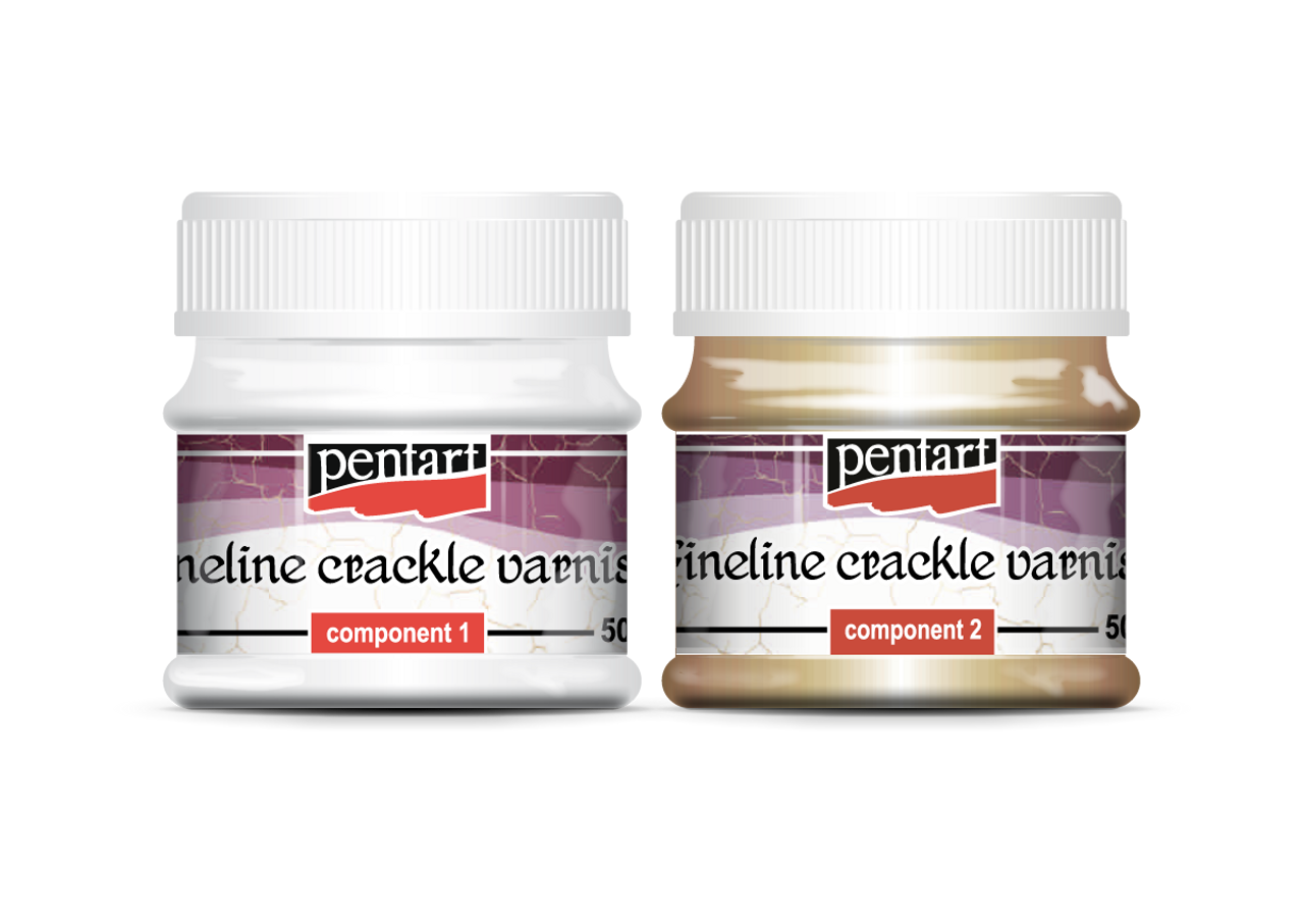 Fineline crackle varnish, 2 components, 50 ml set
