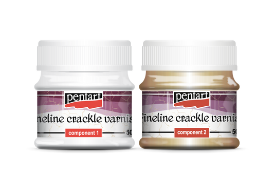 Fineline crackle varnish, 2 components, 50 ml set
