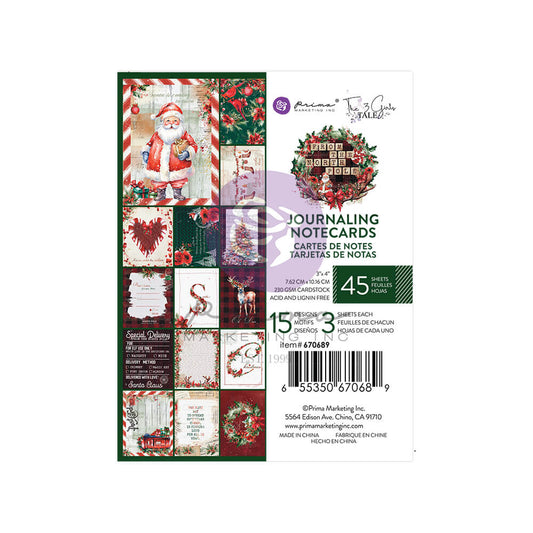 FROM THE NORTH POLE COLLECTION 3X4 JOURNALING CARDS – 45 SHEETS – 15 DESIGNS X 3 SHEETS EACH