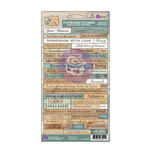 The Home Baker Collection Chipboard Stickers – 49 pcs