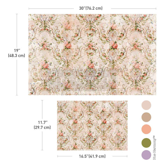 Double Delight Decoupage Fiber Paper Set - Blushing Bloom