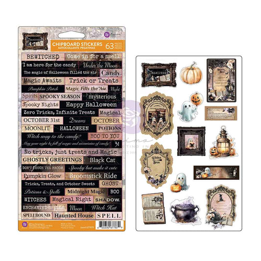 Bewitched Collection Chipboard Stickers – 63 pcs