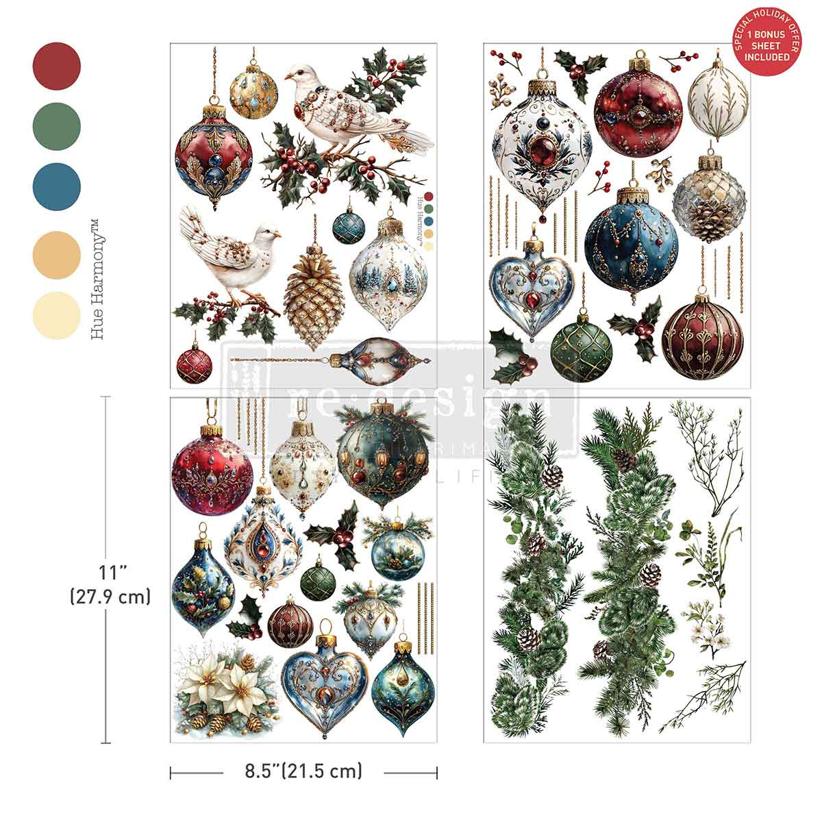 Middy Transfers® – Gilded Elegance – 3 sheets + 1 bonus sheet, 8.5″x11″