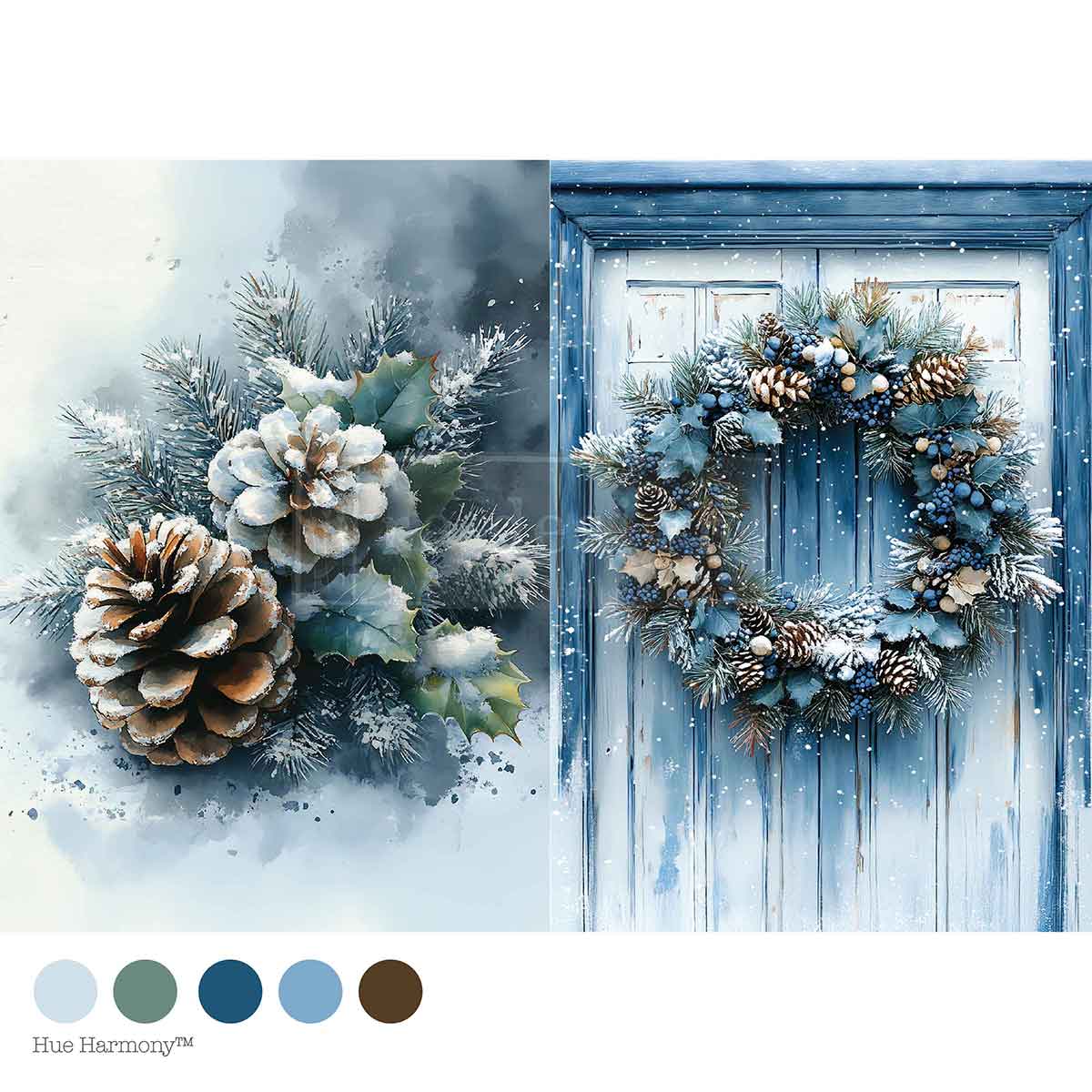 A4 Decoupage – Wreath of Whispers – 1 sheet, 8.27″x11.69″