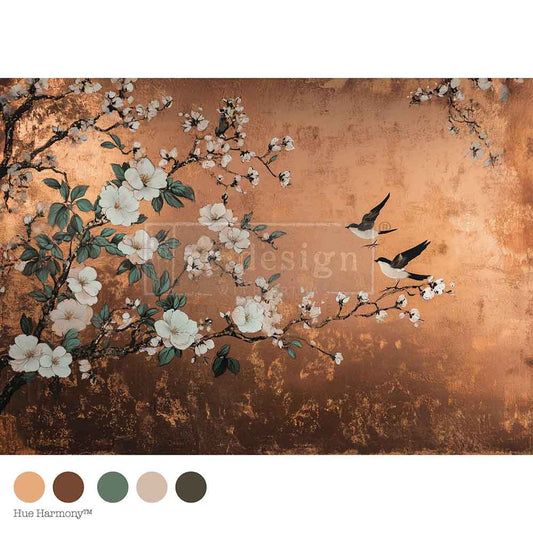 A1 Decoupage Fiber – Feathers In The Glow – 1 sheet, 23.4″x33.1″