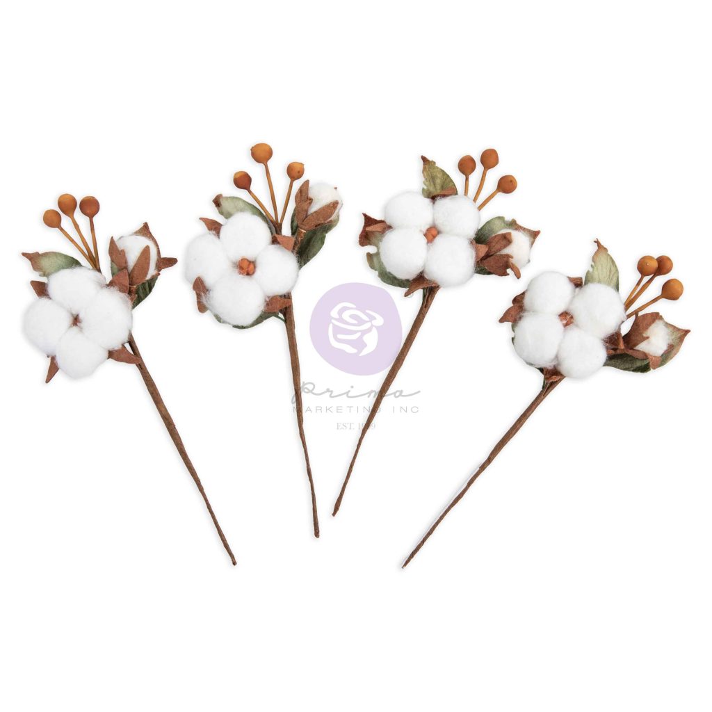 Twinkle & Treats Collection Flowers – Snowy Cotton – 4 pcs