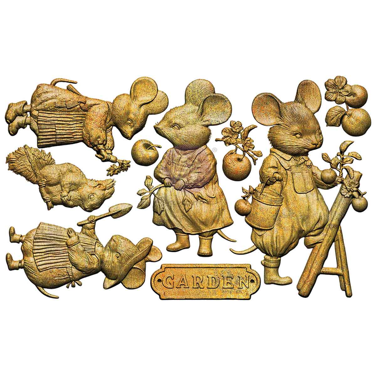 Homegrown Collection Decor Moulds® – Tiny Gardeners – 1 pc, 5″x8″x8mm