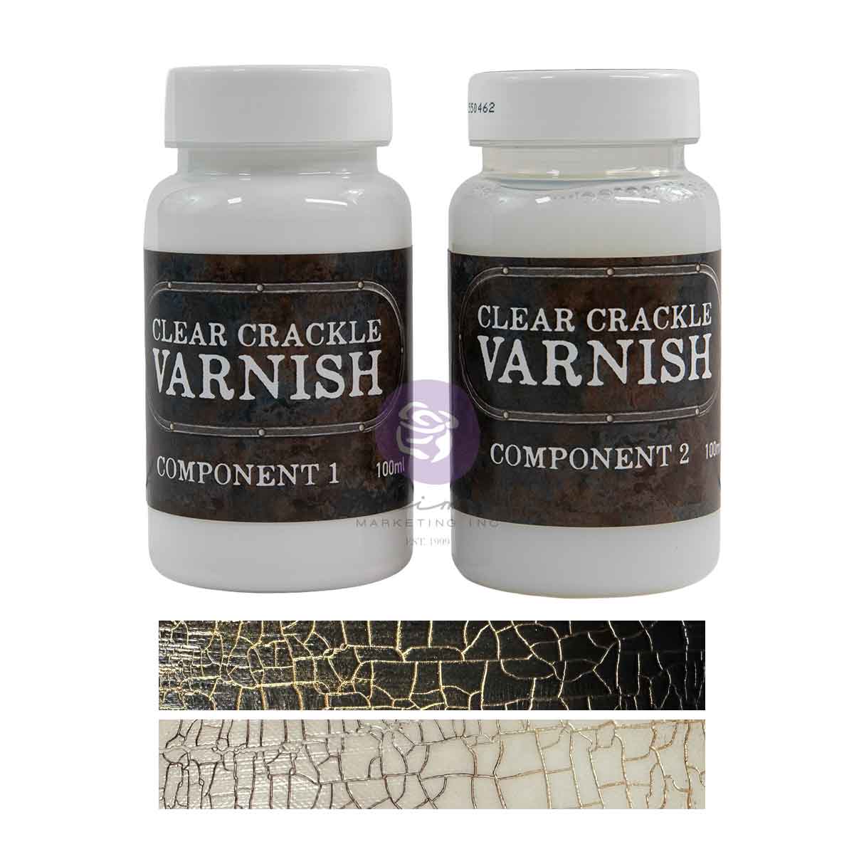 Art Extravagance – Clear Crackle Varnish Set – includes parts 1 & 2 – 100ml each (total 200ml)