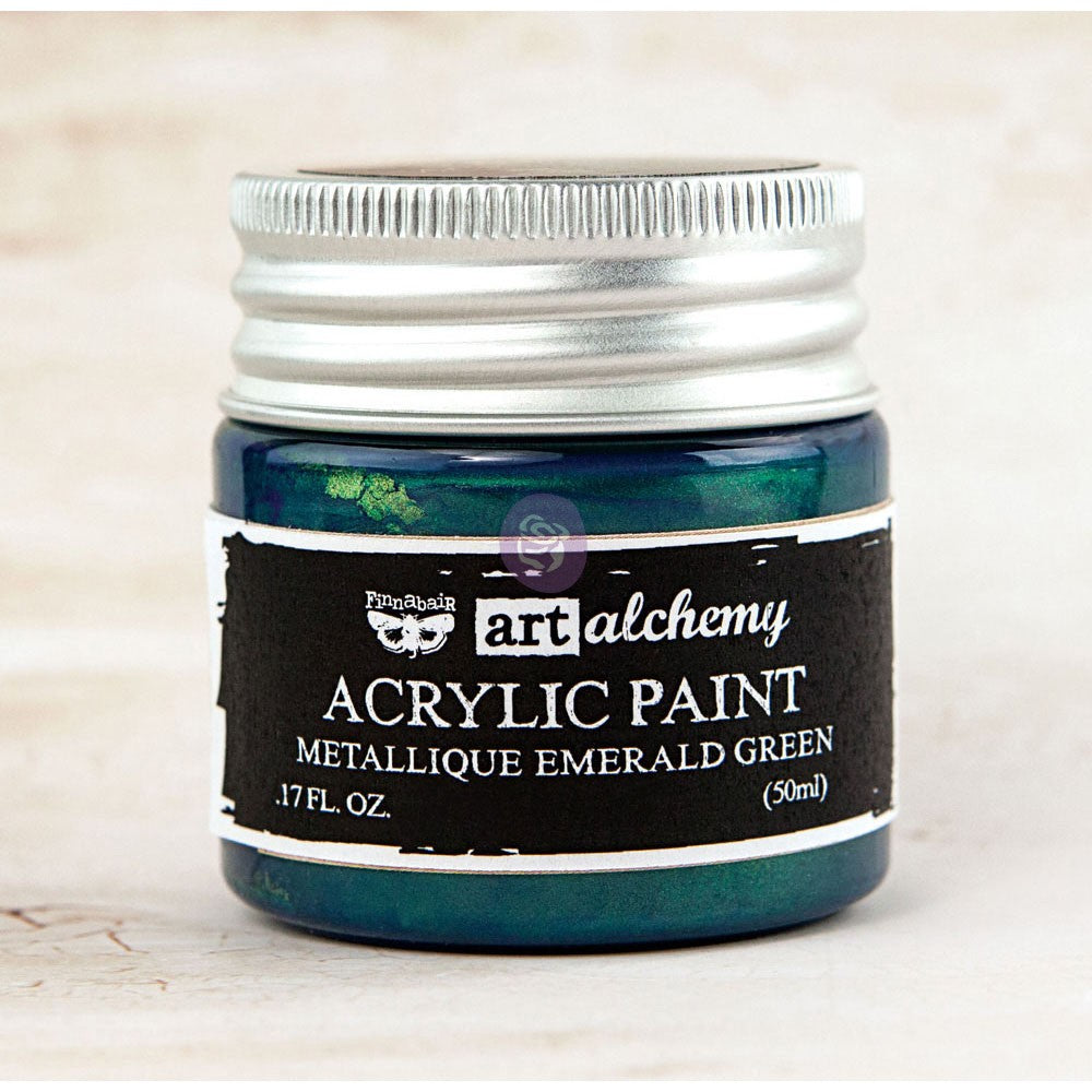 ART ALCHEMY-ACRYLIC PAINT-METALLIQUE EMERALD GREEN 1.7 FL.OZ (50ML)