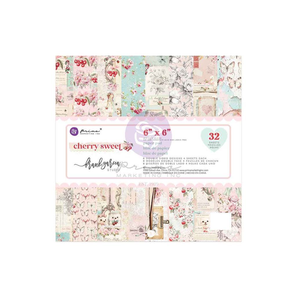 Cherry Sweet Collection 6×6 Paper Pad – 24 sheets – 6 double-sided designs x 4 sheets each