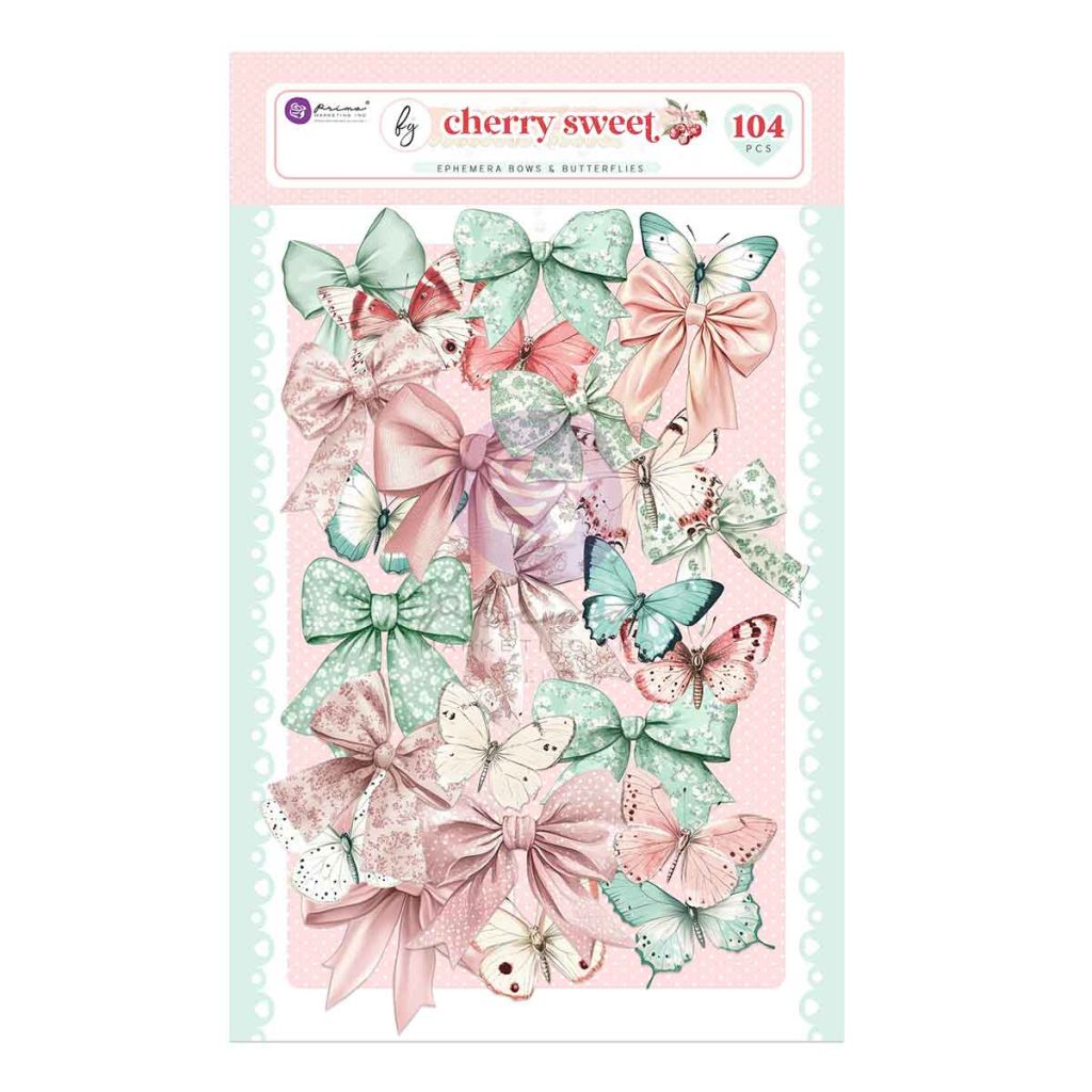 Cherry Sweet Collection Ephemera – Bows & Butterflies – 104 pcs