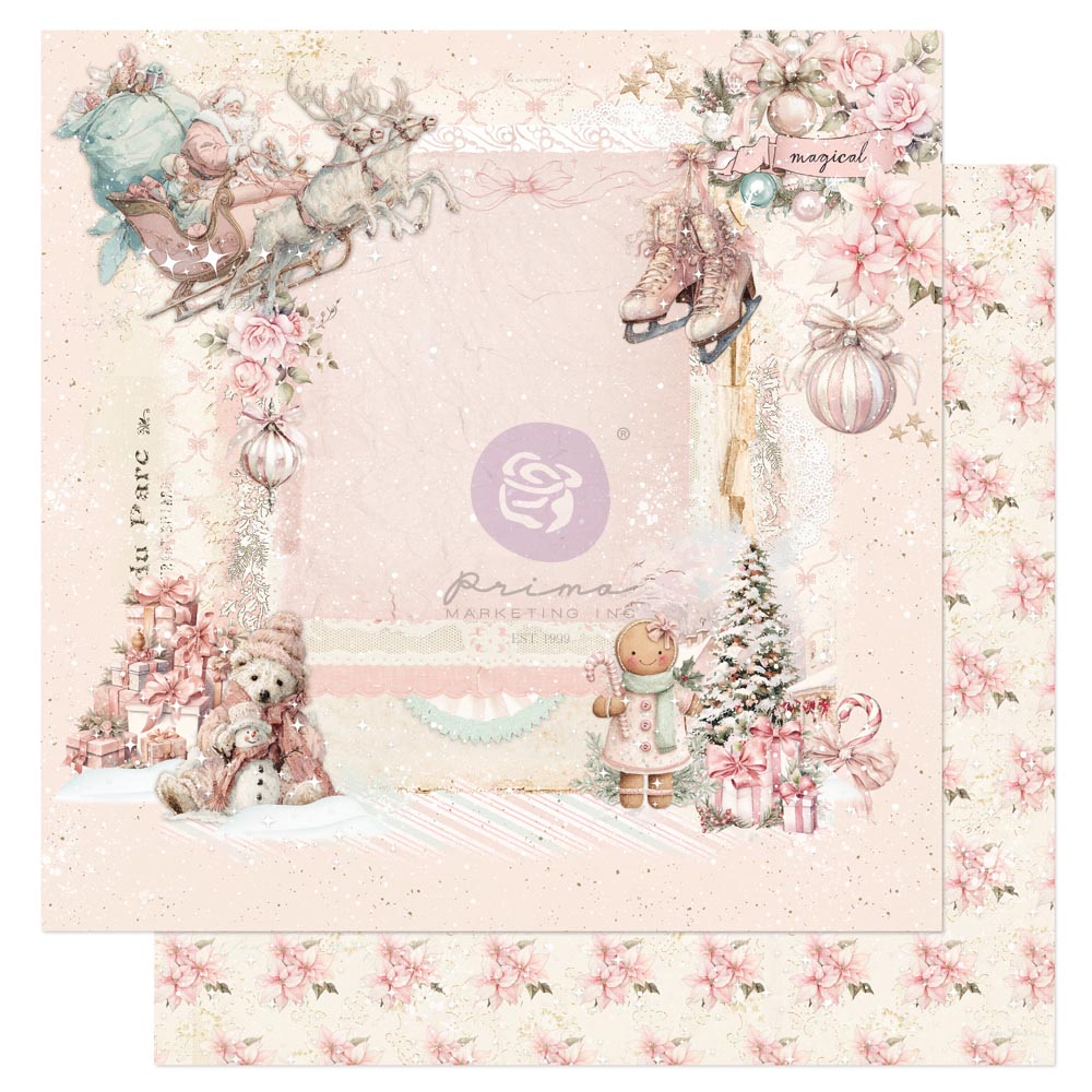Christmas Blush Collection 12×12 Sheet – Magical Nights – 1 sheet 12″x12″ w/ foil details 10 sheets