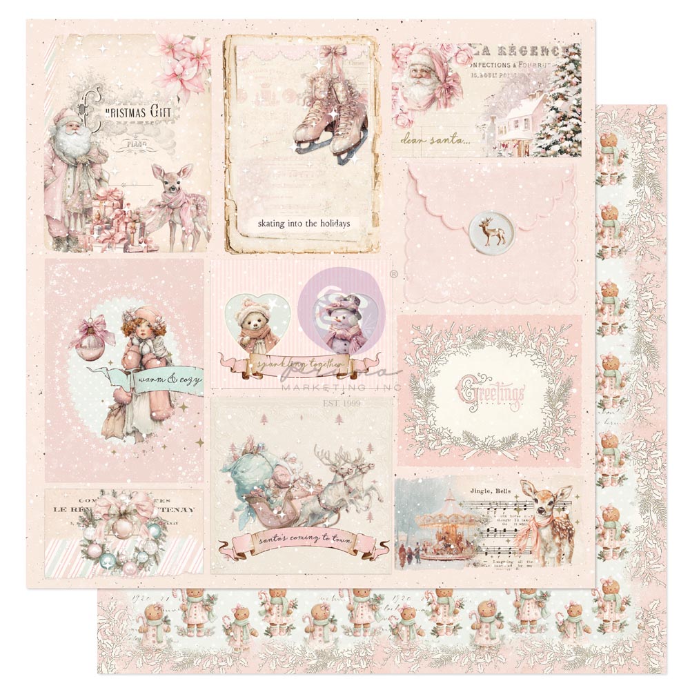 Christmas Blush Collection 12×12 Sheet – Sparkling Together – 1 sheet 12″x12″ w/ foil details 10 sheets