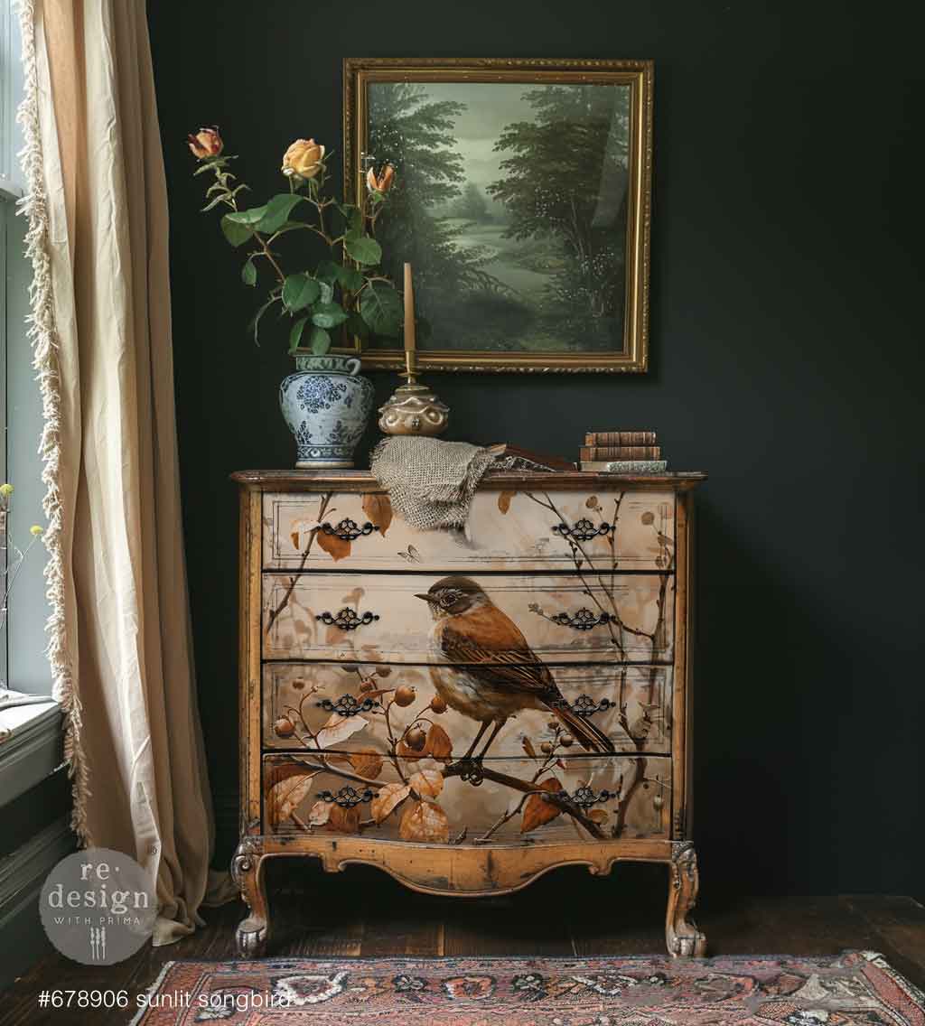 A1 Decoupage Fiber – Sunlit Songbird – 1 sheet, 23.4″x33.1″ - Limited Edition