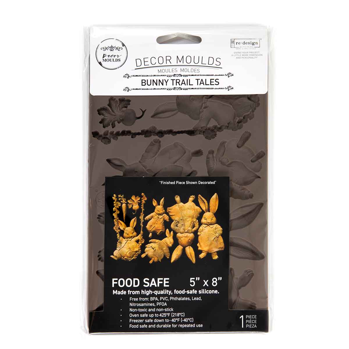 Decor Moulds® – Bunny Trail Tales – 1 pc, 5″x8″x8mm