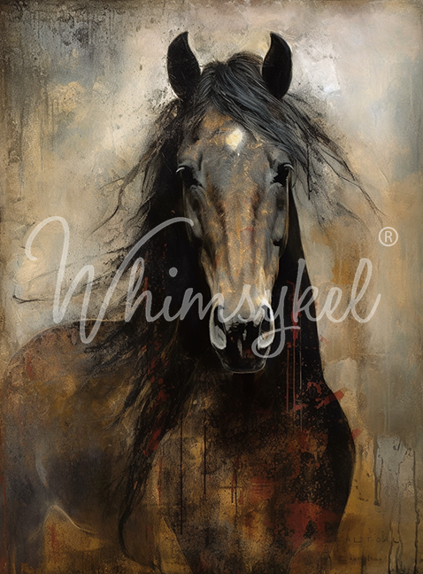 Heart Horse - Decoupage Tissue Paper 21" x 29"