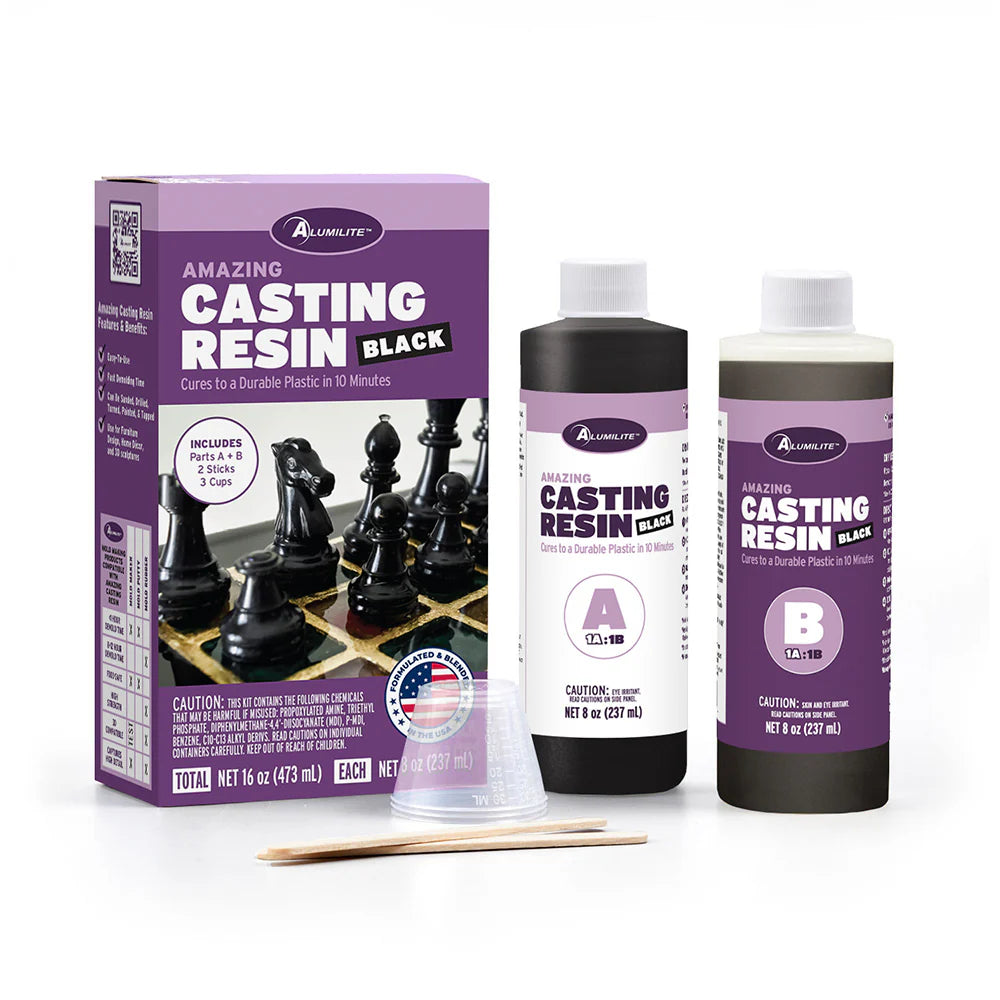 AMAZING CASTING RESIN – INCLUDES PARTS A & B; 8 FL OZ / TOTAL 16 FL OZ Black