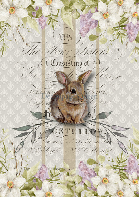 Hand Painted Bunny by Decoupage Queen