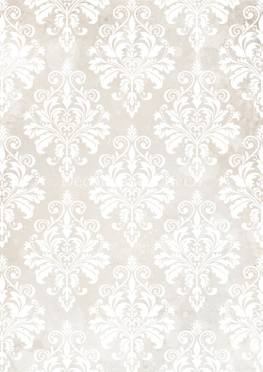 Decoupage Queen Cream Damask Rice Paper