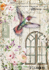 Decoupage Queen Rice Paper - Teresa Rene Art - Airy Hummingbird