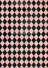 Decoupage Queen Rice Paper - Teresa Rene Art - Pink and Black Harlequin
