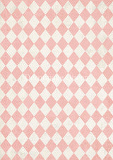 Decoupage Queen Rice Paper - Teresa Rene Art - Pink and Ivory Harlequin