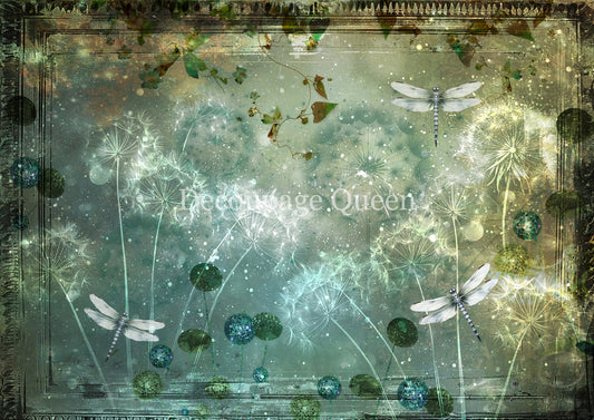 Decoupage Queen Rice Paper - Teresa Rene Art - Dandelion Wishes