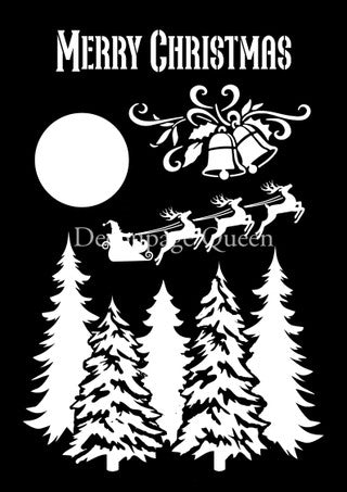 Decoupage Queen Stencil -Santas Sleigh
