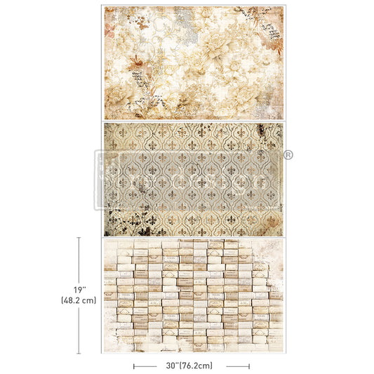 Enchanted Romance - DECOUPAGE DECOR TISSUE PAPER PACK -3 Sheets 19.5″X30″ EACH - Limited Release