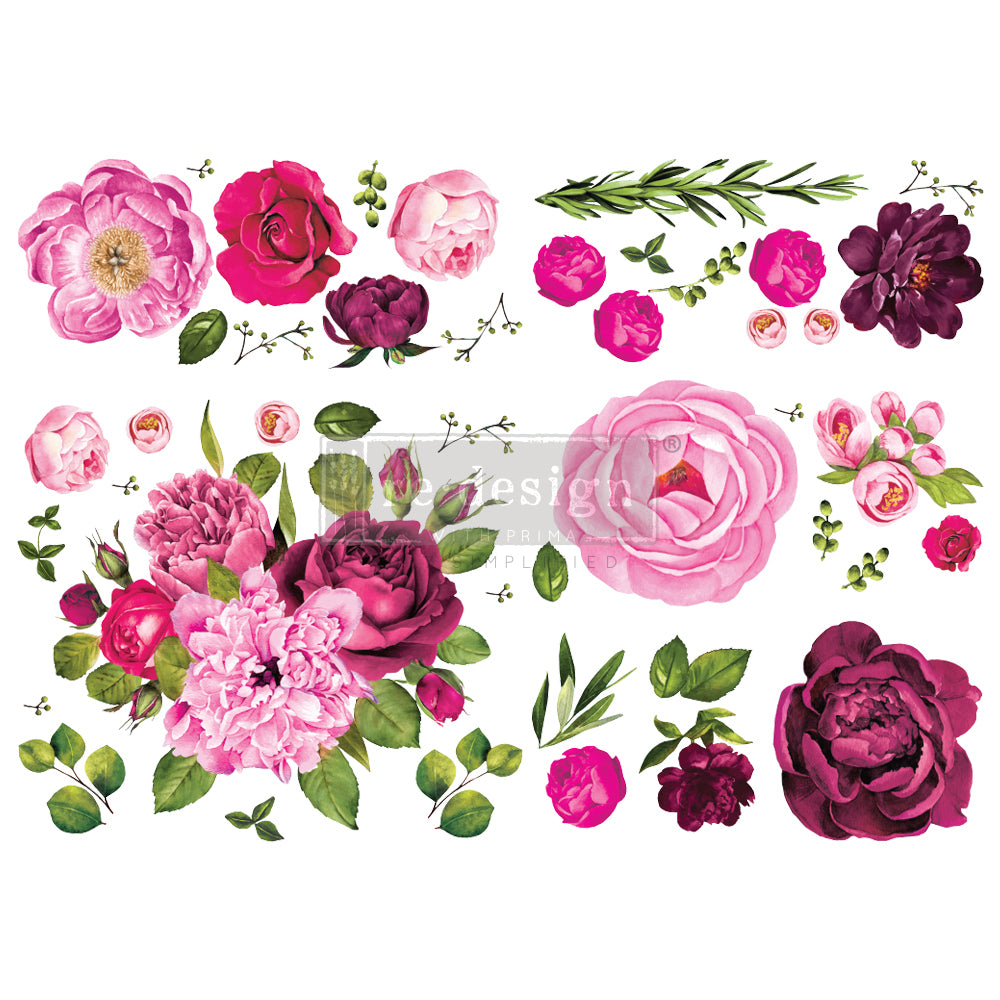 Lush Floral I - Rub-On Furniture Decal Transfer by Redesign with Prima!