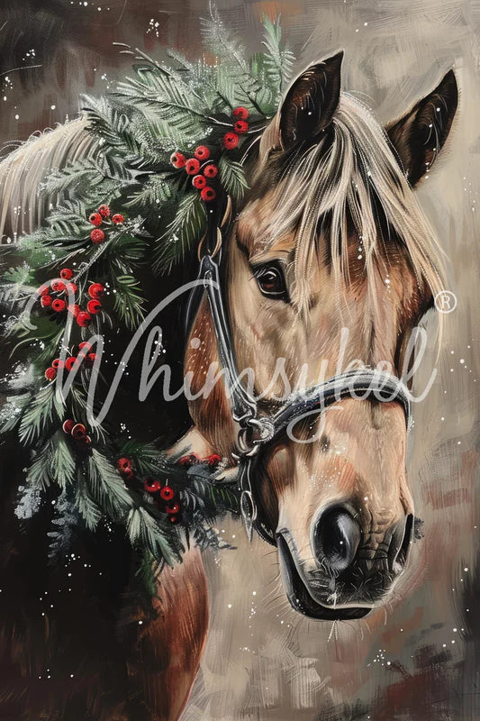 Yuletide Steed - Decoupage Tissue Paper 14" x 20"