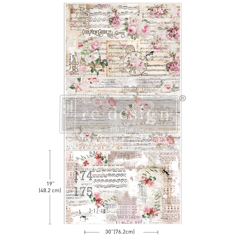 Shabby Chic Sheets - DECOUPAGE DECOR TISSUE PAPER PACK -3 Sheets 19.5″X30″ EACH - Limited Release