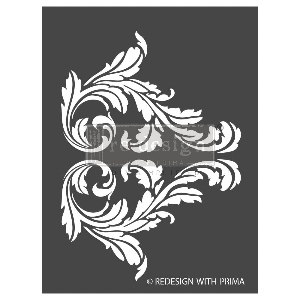Splendid Scroll - 3D DECOR STENCILS® – 1 PC, SHEET SIZE 9″X12″ – Limited Release
