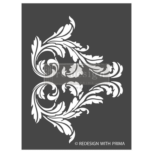 Splendid Scroll - 3D DECOR STENCILS®  – 1 PC, SHEET SIZE 9″X12″ –  Limited Release