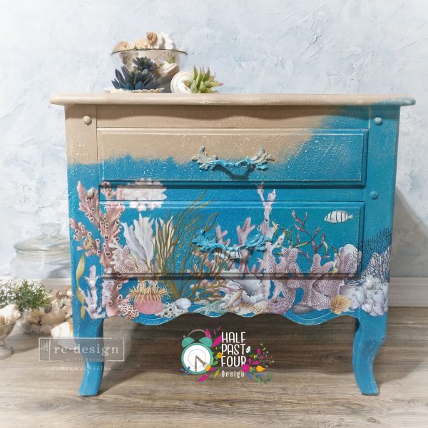 Ocean - Rub-On Furniture Decal transfer by redesign with Prima!