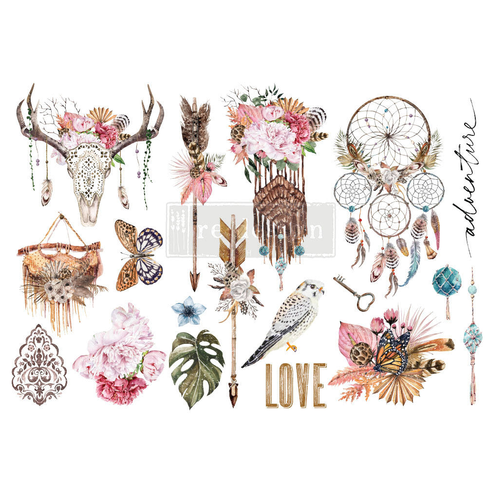 Bohemian Solstice - Rub-On Furniture Decal Mini-Transfer by Redesign with Prima!