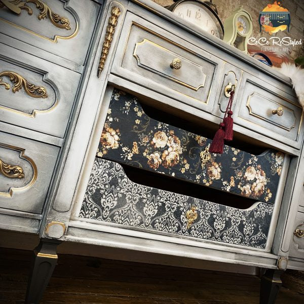 Dark Damask - Decoupage Paper