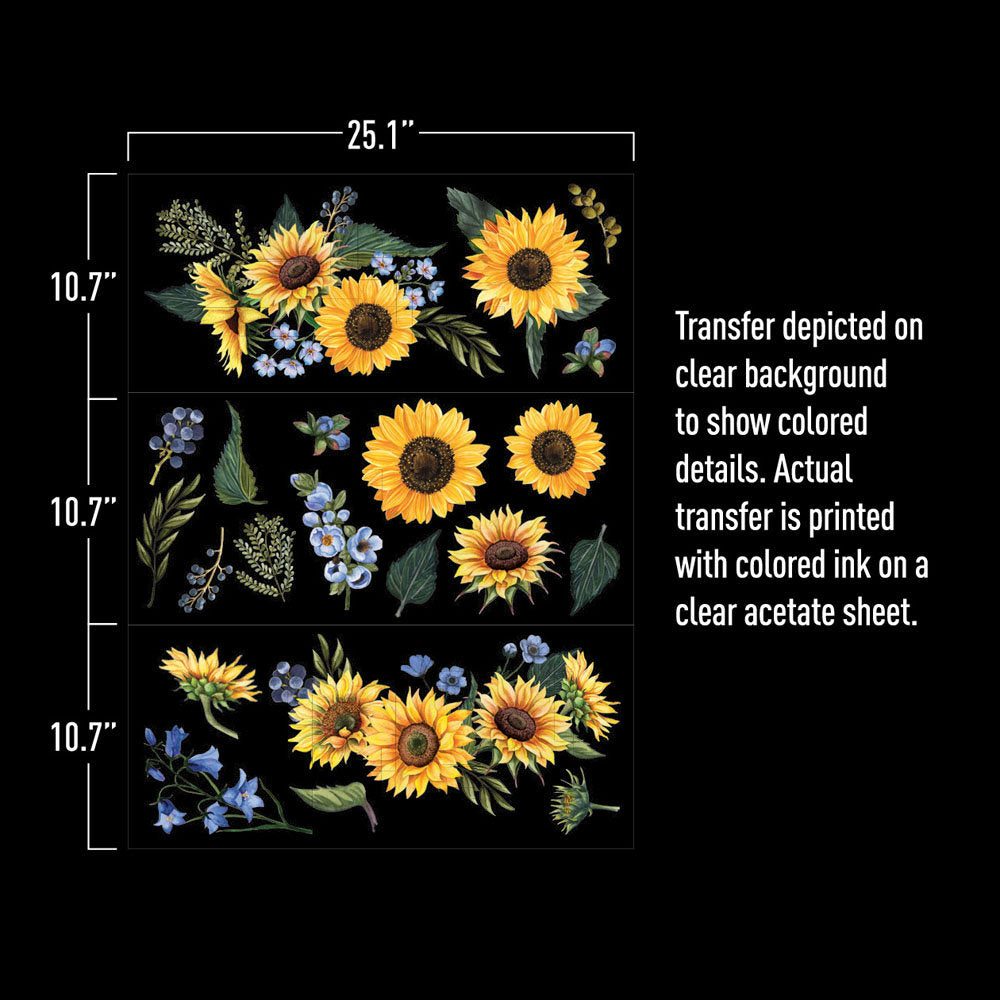 Sunflower Fields - Rub-On Furniture Decal transfer by redesign with Prima!