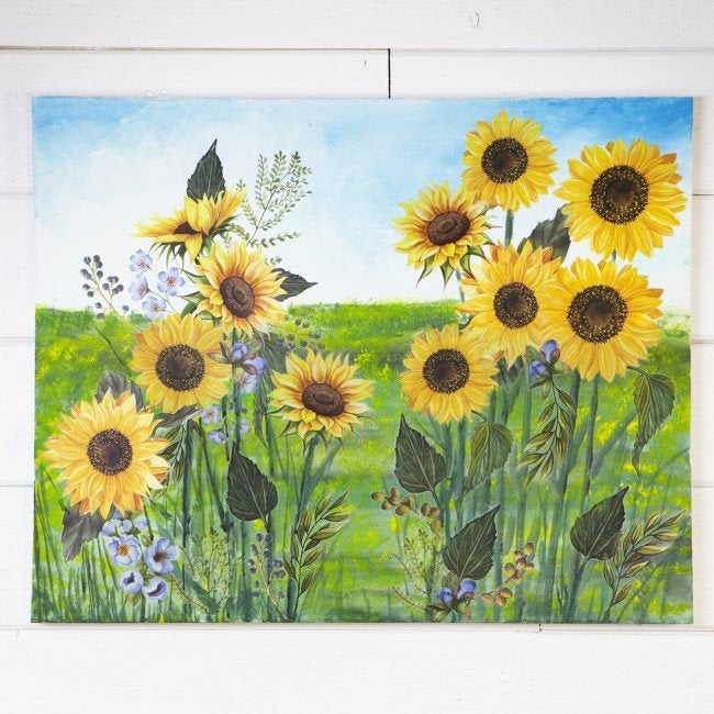 Sunflower Fields - Rub-On Furniture Decal transfer by redesign with Prima!