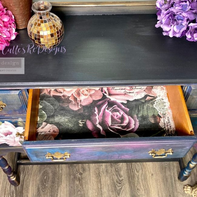Dark Lace Floral - Decoupage Paper