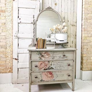 Chatellerault Rose - Rub-On Furniture Decal transfer by redesign with Prima!