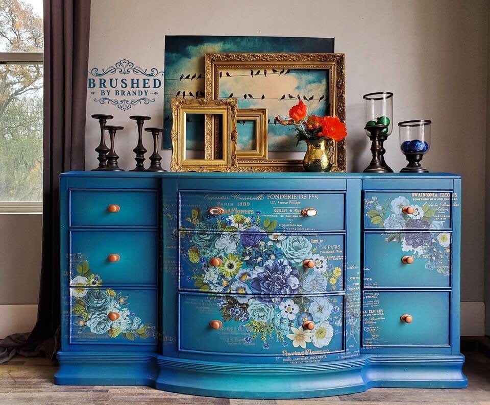 Cosmic Roses - Rub-On Furniture Decal Transfer by redesign with Prima!