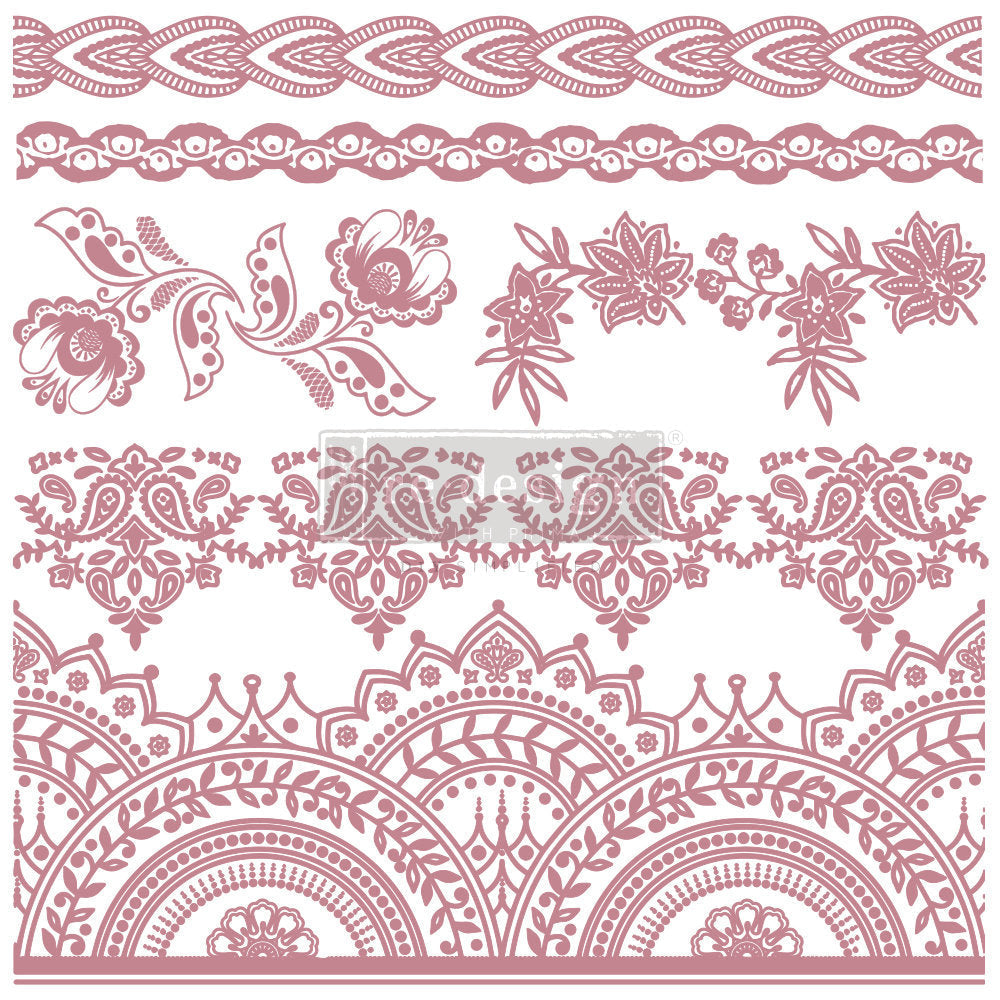 BOHEMIAN FLORALS – 12″X12″ (6 PCS) Decor Stamps by redesign with Prima!