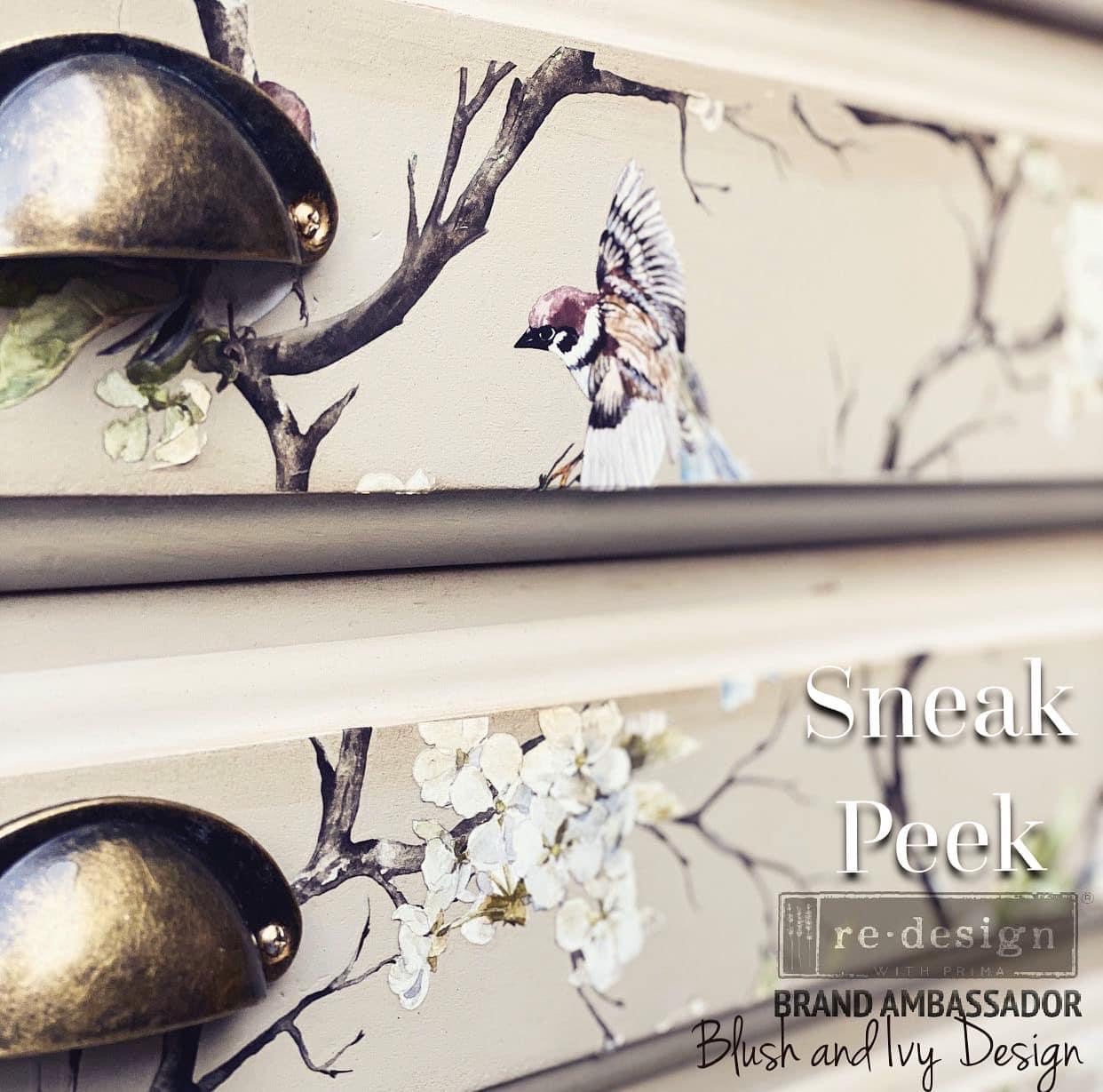 Blossom Flight - Rub-On Furniture Decal transfer by redesign with Prima!