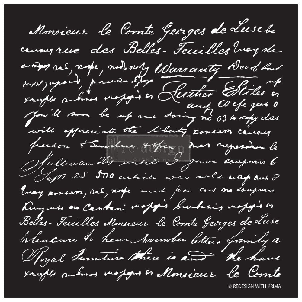SCRIPT - Decor Stencil 18×21 by redesign with Prima!