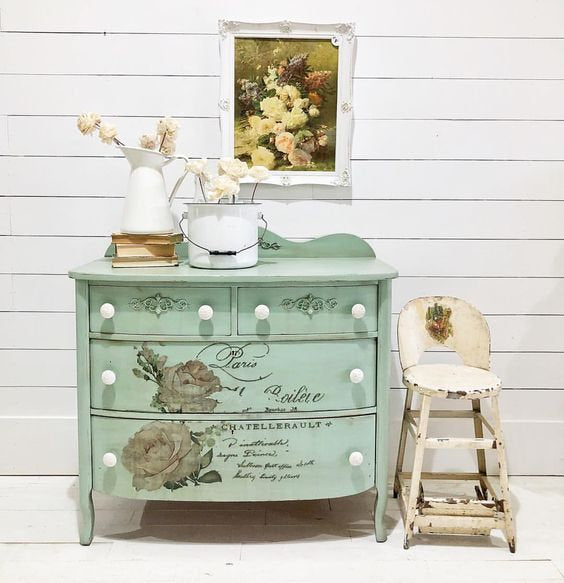 Chatellerault Rose - Rub-On Furniture Decal transfer by redesign with Prima!