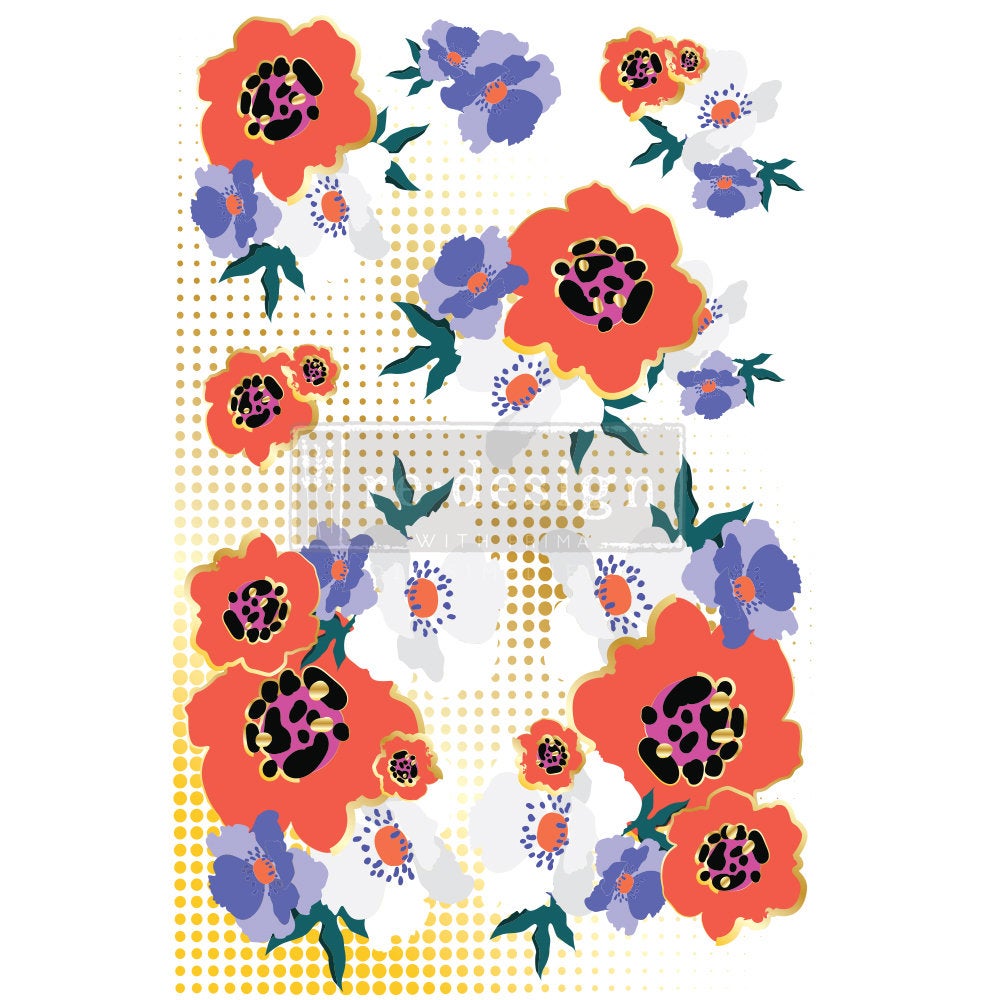 Modernist Floral CeCe Transfer by Redesign with Prima! Furniture decal transfer!