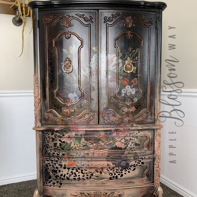 Wondrous Floral - Rub-On Furniture Decal transfer by redesign with Prima!