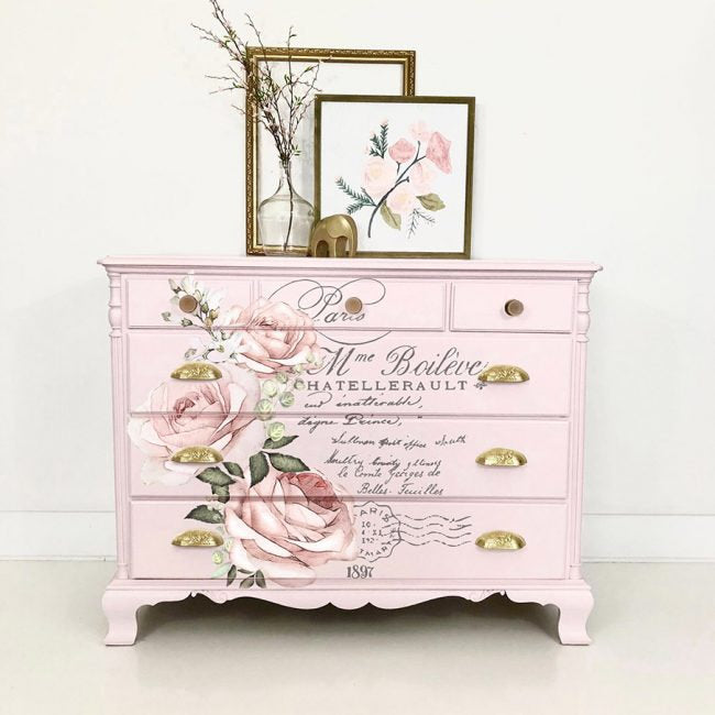 Chatellerault Rose - Rub-On Furniture Decal transfer by redesign with Prima!